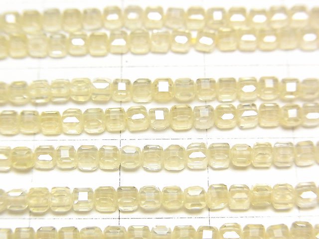 [Video]High Quality! Cubic Zirconia AAA Cube Shape 2x2x2mm [Light Yellow] 1strand beads (aprx.15inch/36cm)