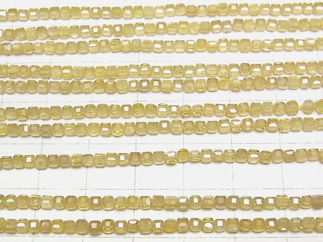 [Video]High Quality! Cubic Zirconia AAA Cube Shape 2x2x2mm [Yellow] 1strand beads (aprx.15inch/36cm)