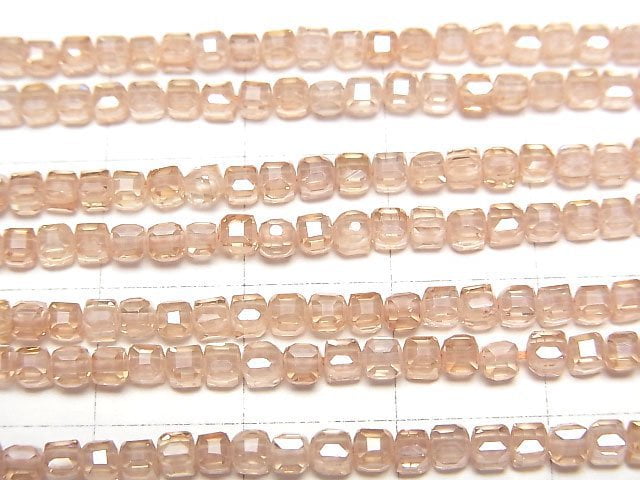 [Video]High Quality! Cubic Zirconia AAA Cube Shape 2x2x2mm [Champagne color] 1strand beads (aprx.15inch/36cm)