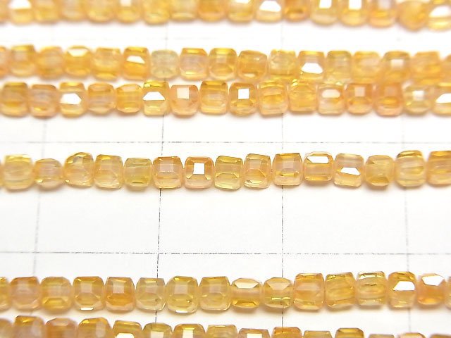 [Video]High Quality! Cubic Zirconia AAA Cube Shape 2x2x2mm [Orange] 1strand beads (aprx.15inch/36cm)