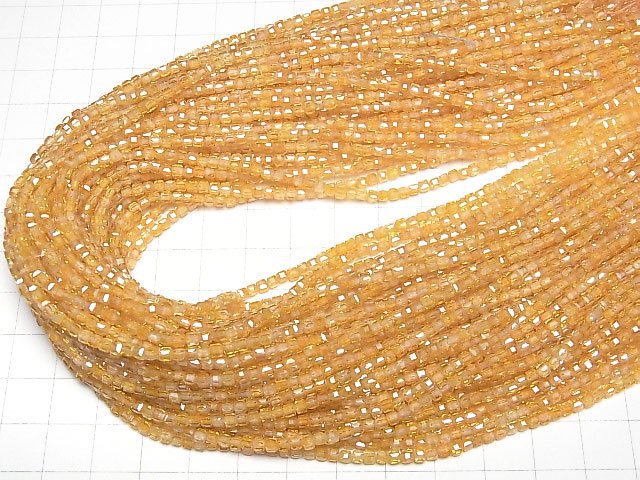 [Video]High Quality! Cubic Zirconia AAA Cube Shape 2x2x2mm [Orange] 1strand beads (aprx.15inch/36cm)