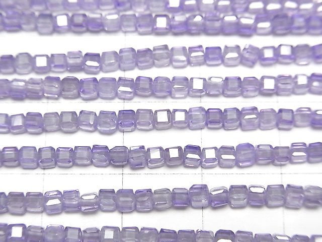 [Video]High Quality! Cubic Zirconia AAA Cube Shape 2x2x2mm [Lavender] 1strand beads (aprx.15inch/36cm)