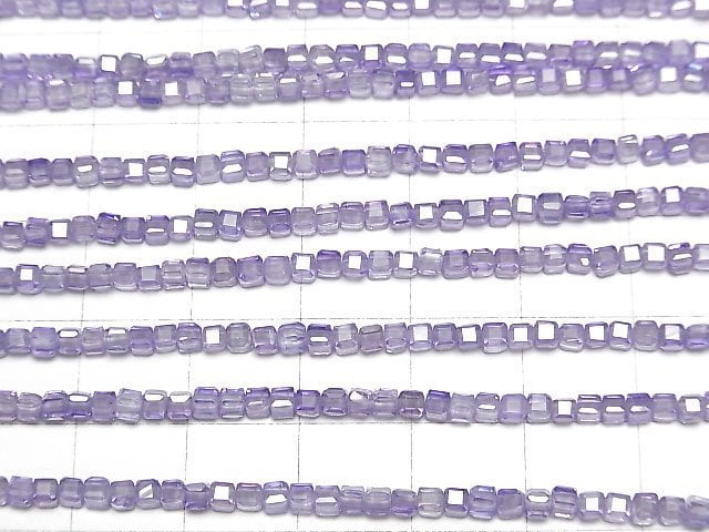 [Video]High Quality! Cubic Zirconia AAA Cube Shape 2x2x2mm [Lavender] 1strand beads (aprx.15inch/36cm)