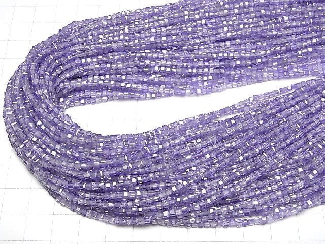 [Video]High Quality! Cubic Zirconia AAA Cube Shape 2x2x2mm [Lavender] 1strand beads (aprx.15inch/36cm)