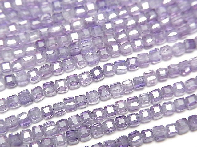 [Video]High Quality! Cubic Zirconia AAA Cube Shape 2x2x2mm [Light Purple] 1strand beads (aprx.15inch/36cm)