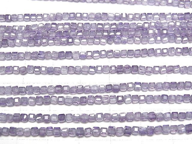 [Video]High Quality! Cubic Zirconia AAA Cube Shape 2x2x2mm [Light Purple] 1strand beads (aprx.15inch/36cm)