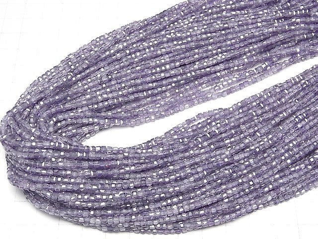 [Video]High Quality! Cubic Zirconia AAA Cube Shape 2x2x2mm [Light Purple] 1strand beads (aprx.15inch/36cm)