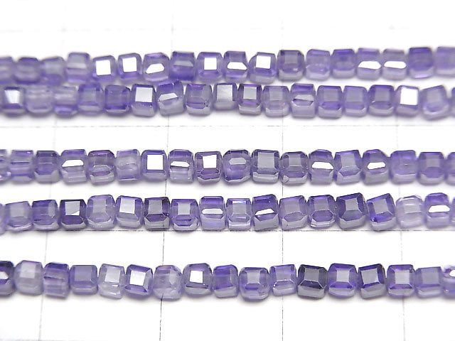 [Video]High Quality! Cubic Zirconia AAA Cube Shape 2x2x2mm [Purple] 1strand beads (aprx.15inch/36cm)