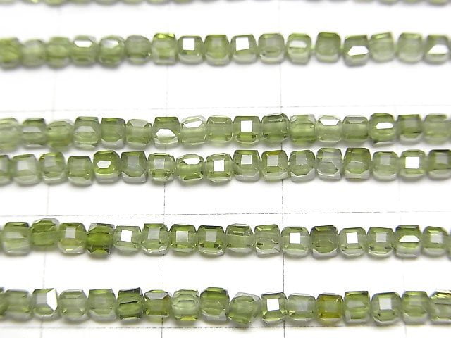 [Video]High Quality! Cubic Zirconia AAA Cube Shape 2x2x2mm [Green] 1strand beads (aprx.15inch/36cm)