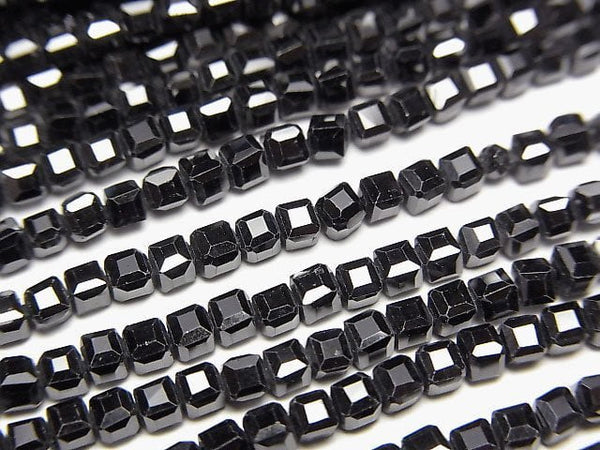 [Video]High Quality! Cubic Zirconia AAA Cube Shape 2x2x2mm [Black] 1strand beads (aprx.15inch/36cm)