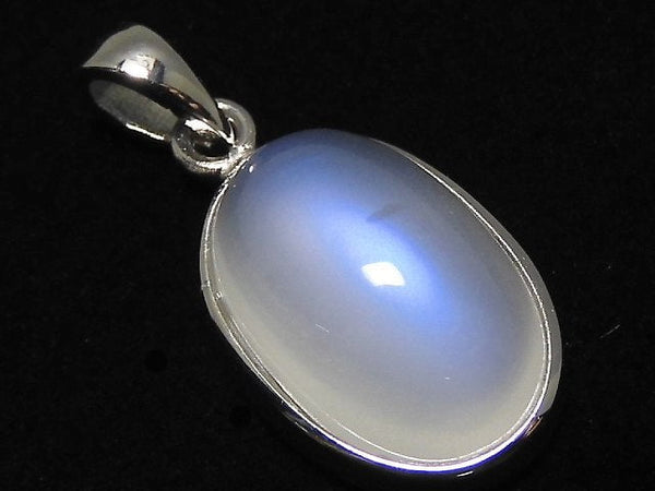 [Video][One of a kind] High Quality Royal Blue Moonstone AAA Pendant Silver925 NO.22