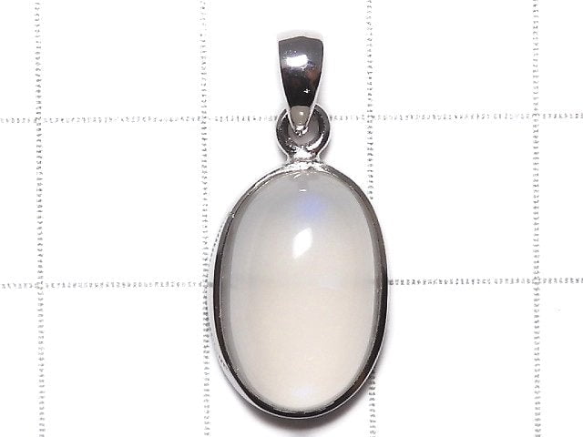 [Video][One of a kind] High Quality Royal Blue Moonstone AAA Pendant Silver925 NO.22