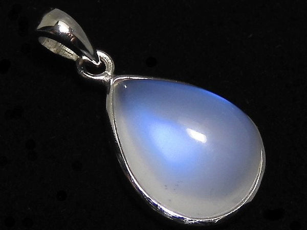 [Video][One of a kind] High Quality Royal Blue Moonstone AAA Pendant Silver925 NO.23