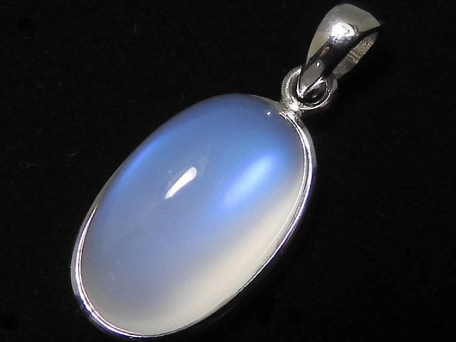 [Video][One of a kind] High Quality Royal Blue Moonstone AAA Pendant Silver925 NO.24