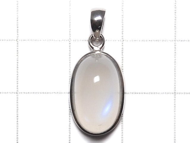 [Video][One of a kind] High Quality Royal Blue Moonstone AAA Pendant Silver925 NO.24