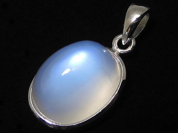 [Video][One of a kind] High Quality Royal Blue Moonstone AAA Pendant Silver925 NO.26