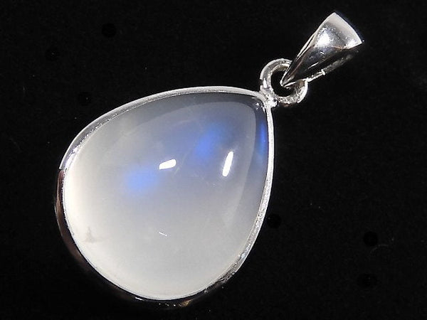 [Video][One of a kind] High Quality Royal Blue Moonstone AAA Pendant Silver925 NO.27