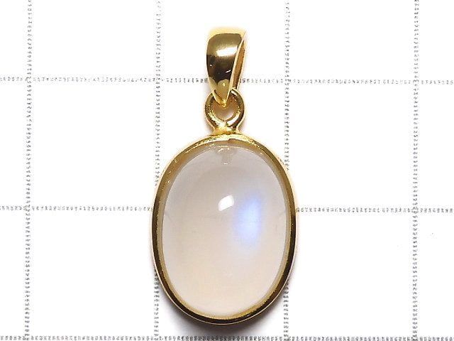 [Video][One of a kind] High Quality Royal Blue Moonstone AAA Pendant 18KGP NO.28