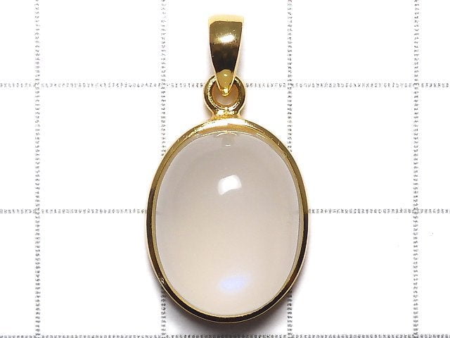 [Video][One of a kind] High Quality Royal Blue Moonstone AAA Pendant 18KGP NO.30