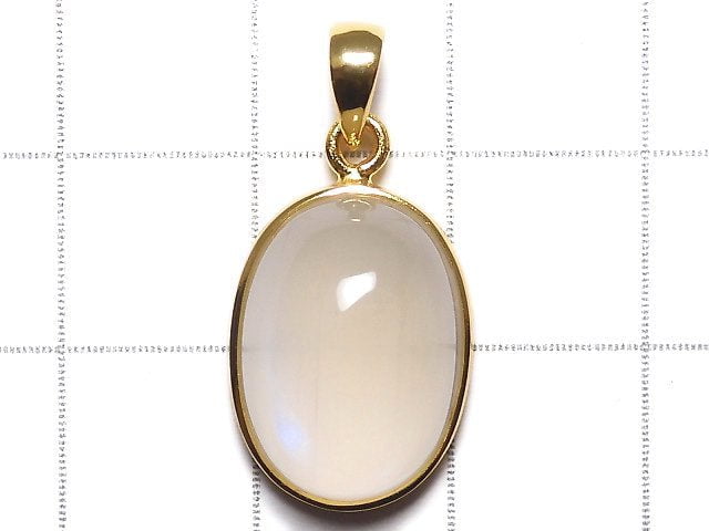 [Video][One of a kind] High Quality Royal Blue Moonstone AAA Pendant 18KGP NO.32