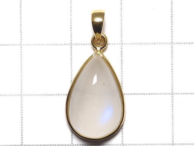 [Video][One of a kind] High Quality Royal Blue Moonstone AAA Pendant 18KGP NO.33