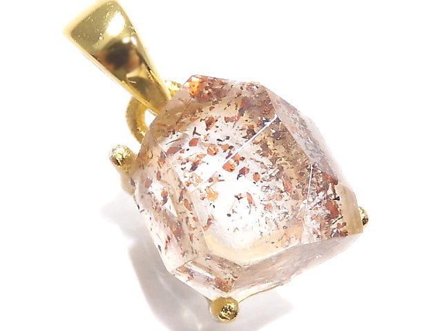 [Video][One of a kind] High Quality Lepidocrocite in Quartz AAA Pendant 18KGP NO.112