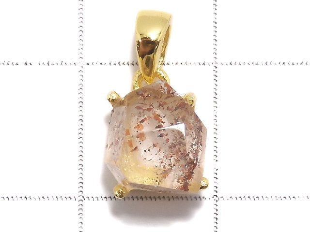 [Video][One of a kind] High Quality Lepidocrocite in Quartz AAA Pendant 18KGP NO.112