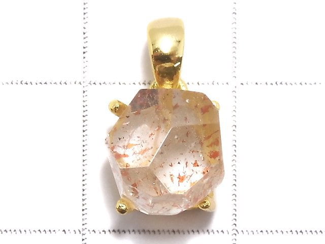 [Video][One of a kind] High Quality Lepidocrocite in Quartz AAA Pendant 18KGP NO.120