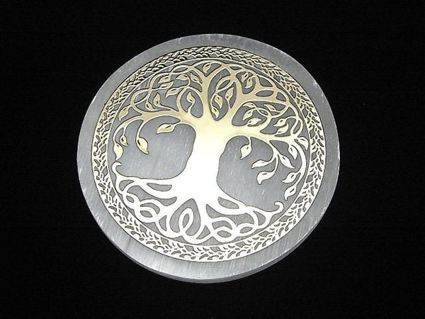 [Video]Selenite (Gypsum) Tree of Life Design Flat Coin 63mm 1pc