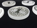 [Video]Selenite (Gypsum) Tree of Life Design Flat Coin 63mm 1pc