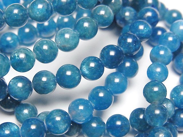 [Video] Madagascar Blue Apatite AA++ Round 6mm Bracelet