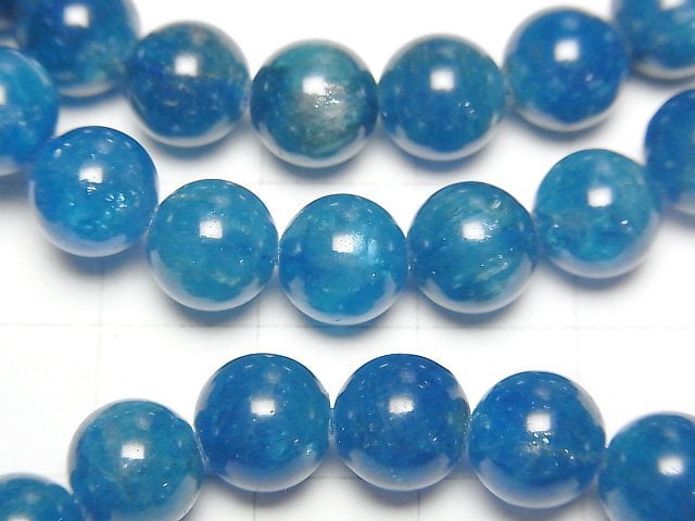 [Video] Madagascar Blue Apatite AA++ Round 8mm Bracelet