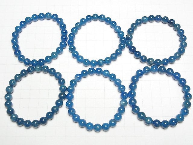 [Video] Madagascar Blue Apatite AA++ Round 8mm Bracelet