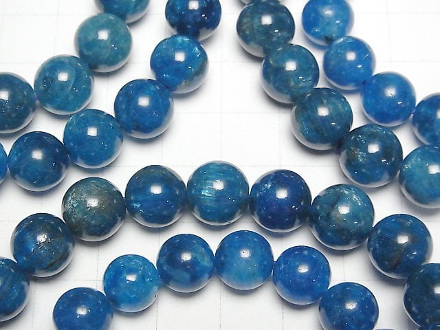 [Video] Madagascar Blue Apatite AA++ Round 10mm Bracelet