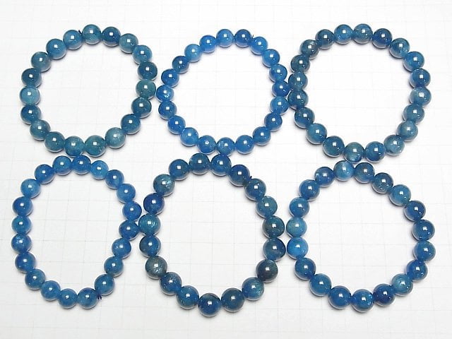 [Video] Madagascar Blue Apatite AA++ Round 10mm Bracelet