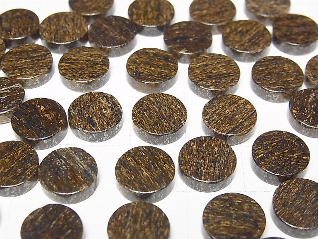 [Video]Bronzite Undrilled Flat Coin 10x10mm 5pcs