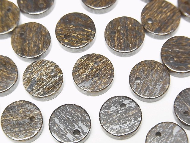 [Video]Bronzite Flat Coin 10x10mm 5pcs