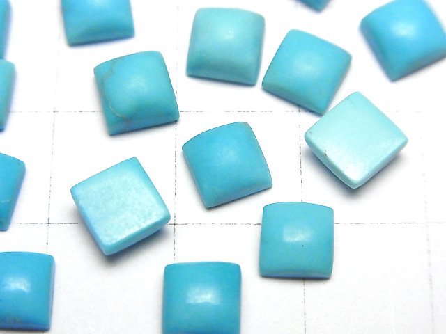 [Video]Arizona Frost Kingman Turquoise AAA- Loose stone Square Cabochon 6x6mm 2pcs