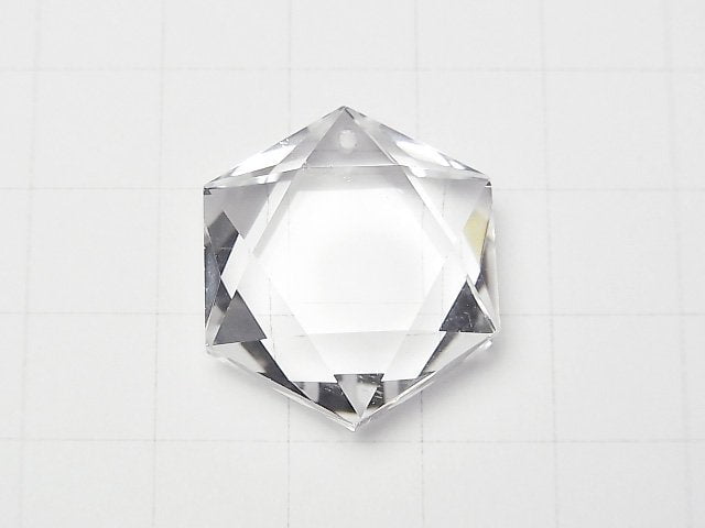 [Video]High Quality! Crystal Quartz AAA- Hexagram 24-26mm 1pc