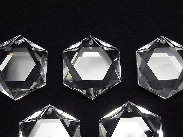 [Video]High Quality! Crystal Quartz AAA- Hexagram 24-26mm 1pc