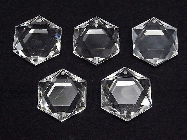 [Video]High Quality! Crystal Quartz AAA- Hexagram 24-26mm 1pc