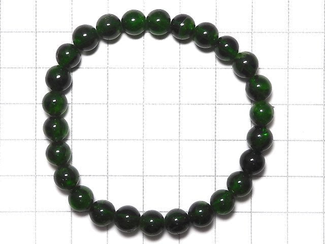 [Video][One of a kind] High Quality Chrome Diopside AAA Round 7mm Bracelet NO.115