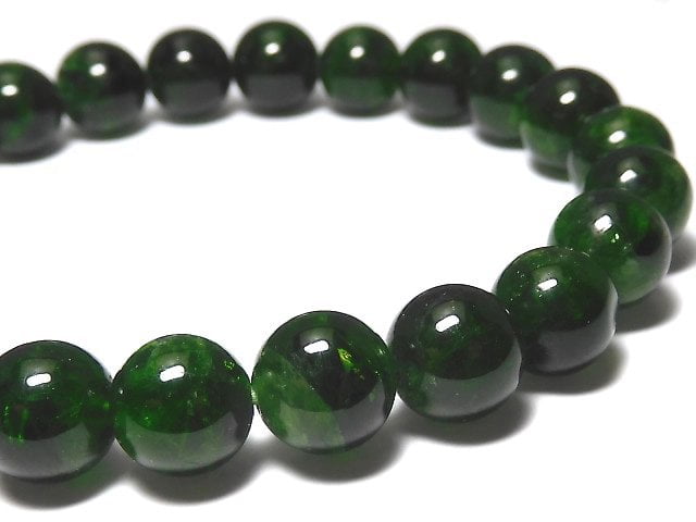 [Video][One of a kind] High Quality Chrome Diopside AAA Round 8mm Bracelet NO.118