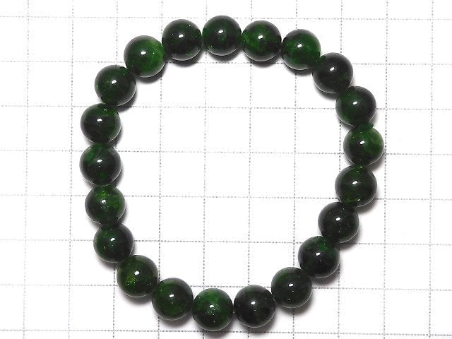 [Video][One of a kind] High Quality Chrome Diopside AAA Round 9mm Bracelet NO.121