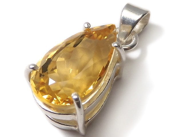 [Video][One of a kind] High Quality Brandy Citrine AAA Faceted Pendant Silver925 NO.22