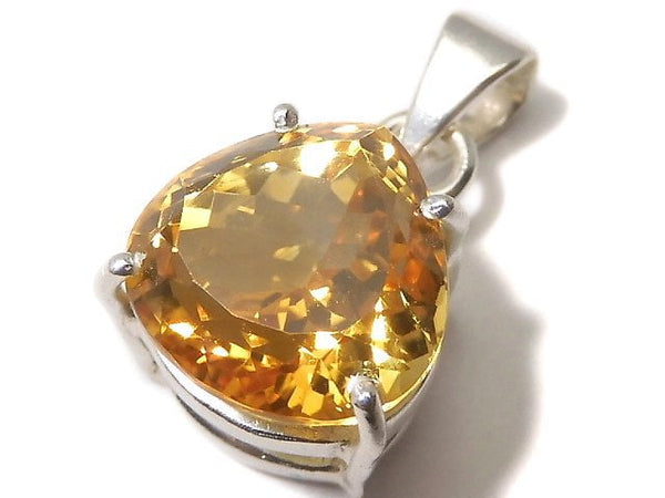 [Video][One of a kind] High Quality Brandy Citrine AAA Faceted Pendant Silver925 NO.24