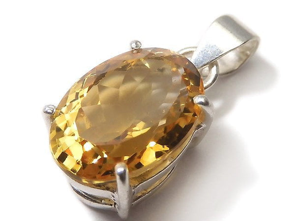 [Video][One of a kind] High Quality Brandy Citrine AAA Faceted Pendant Silver925 NO.25