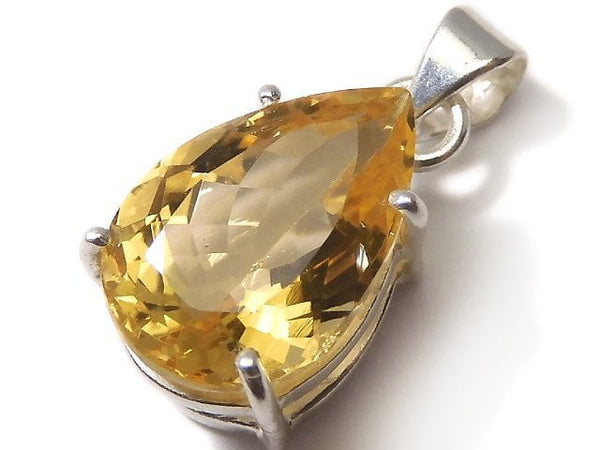 [Video][One of a kind] High Quality Brandy Citrine AAA Faceted Pendant Silver925 NO.26