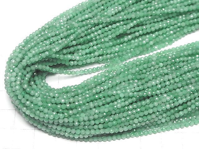 [Video]High Quality! Brazilian Emerald AAA- Faceted Round 2mm half or 1strand beads (aprx.11inch/28cm)