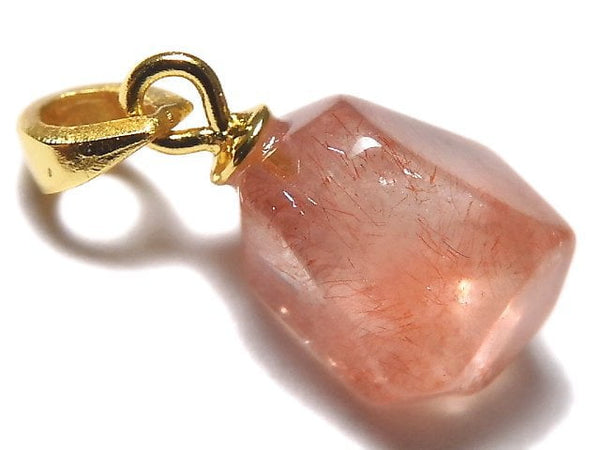 [Video][One of a kind] Natural Strawberry Quartz AAA Pendant 18KGP NO.29